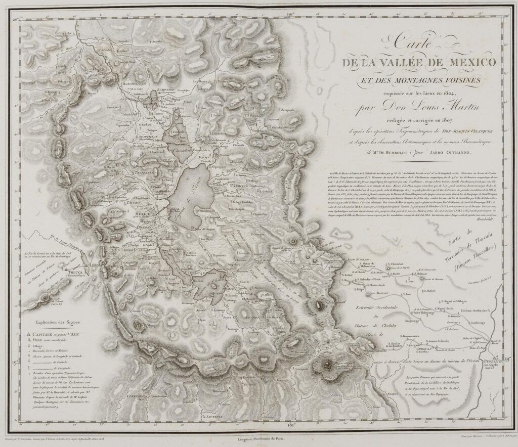 Carte de la Vallée de Mexico
