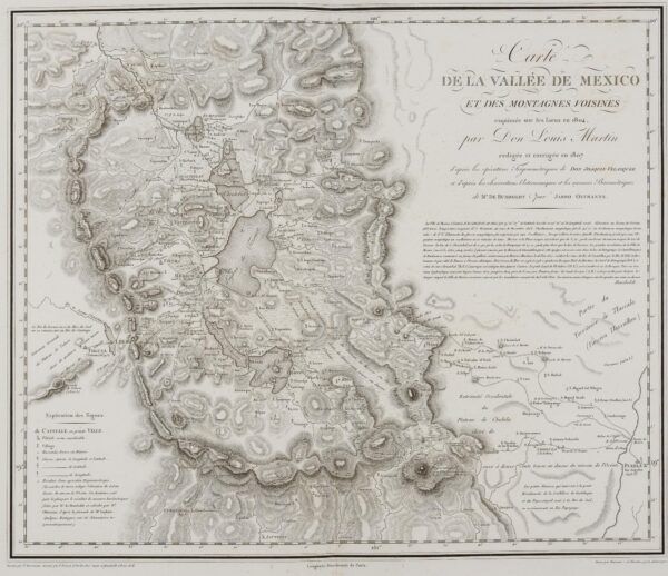 Carte de la Vallée de Mexico