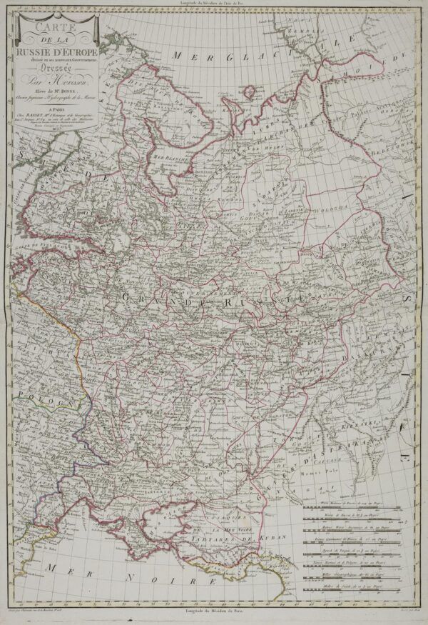 [Mapa de Rússia] Carte de la Russie d’Europe divisée en ses nouveaux gouvernemens