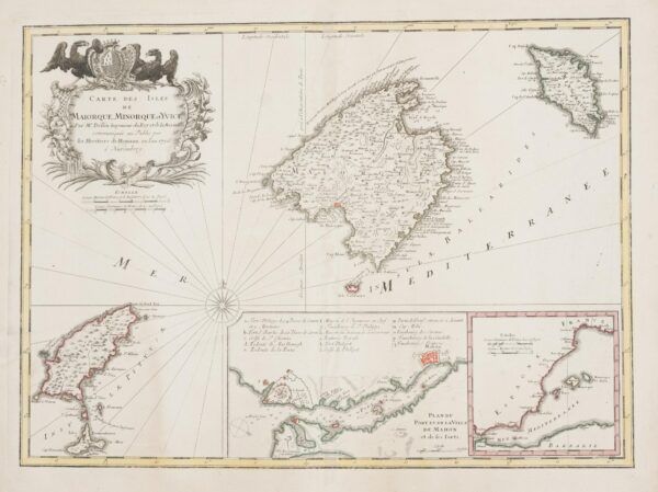 Carte des Isles de Maiorque, Minorque, et d&rsquo;Yvice