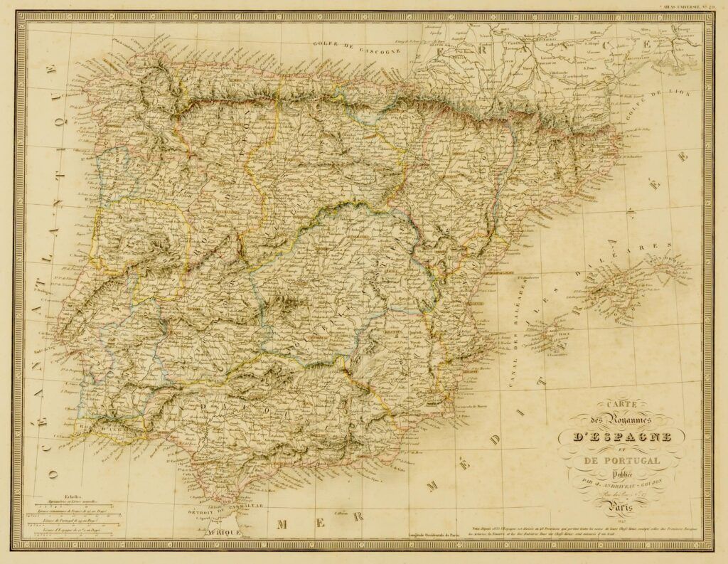 Carte des Royaumes d’Espagne et de Portugal