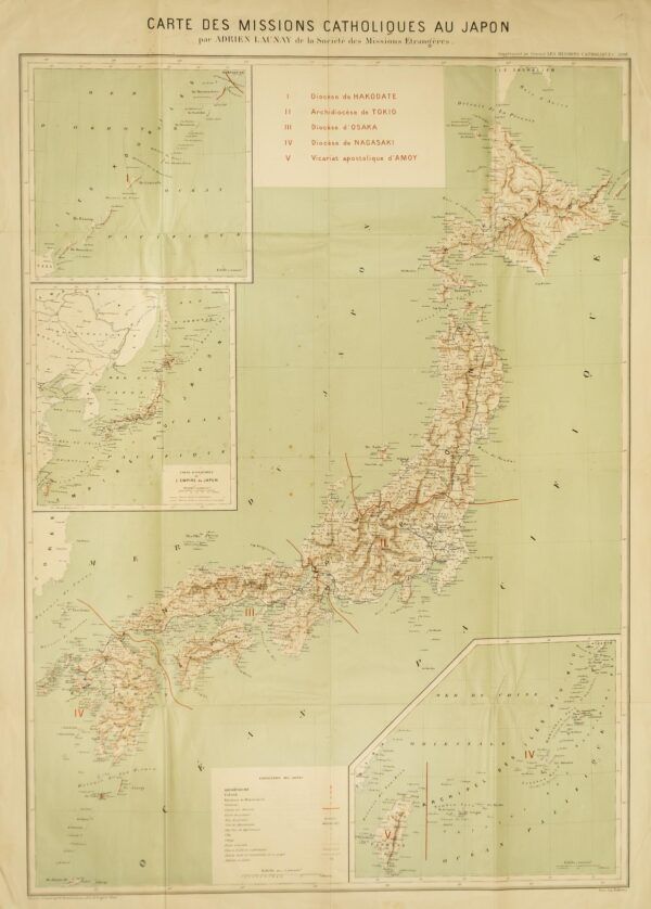 Carte des missions catholiques au Japon