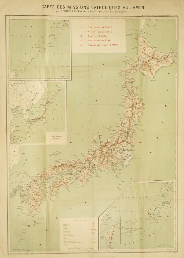 Carte des missions catholiques au Japon