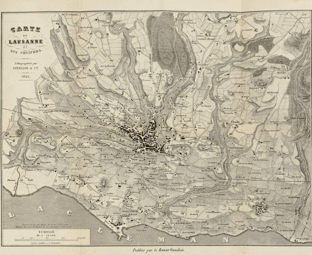 Carte de Lausanne et ses environs AVEC Plan de la ville de Lausanne