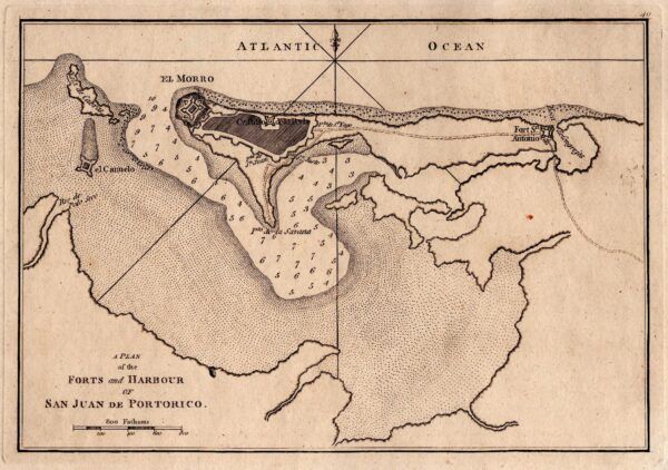 [Plànol de San Juan, Puerto Rico] A Plan of the Forts and Harbour of San Juan Portorico