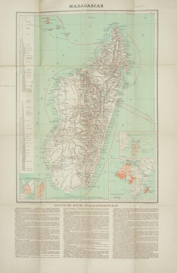 Carte de l&rsquo;ïle de Madagascar (Notice sur Magadagascar)