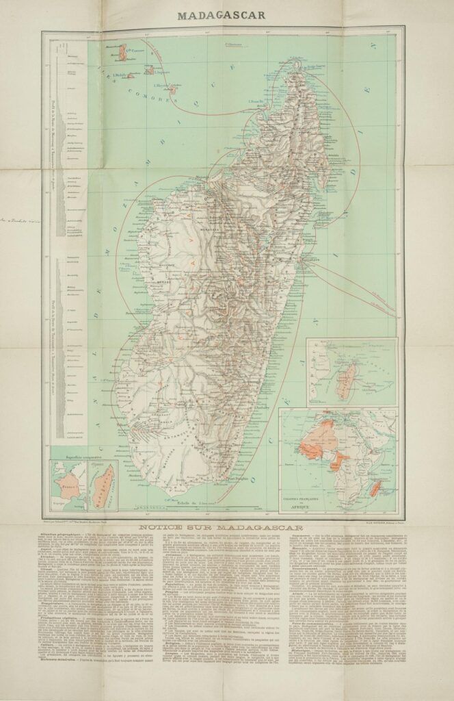 Carte de l&rsquo;ïle de Madagascar (Notice sur Magadagascar)