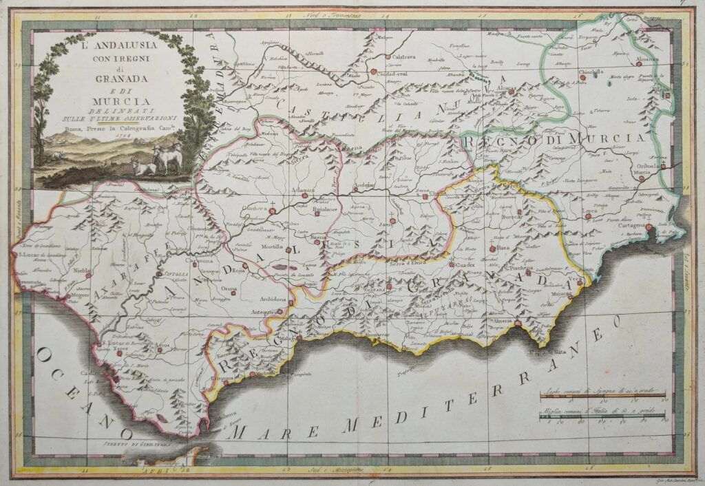 L&rsquo;Andalusia con i regni di Granada e di Murcia… 1794