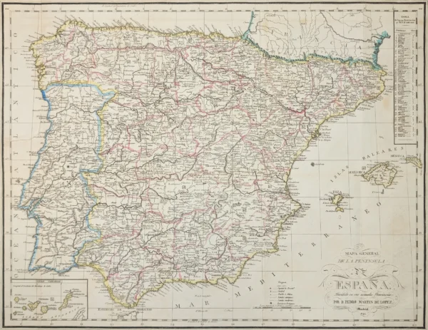 Mapa General de la Península de España. Dividido en sus actuales provincias