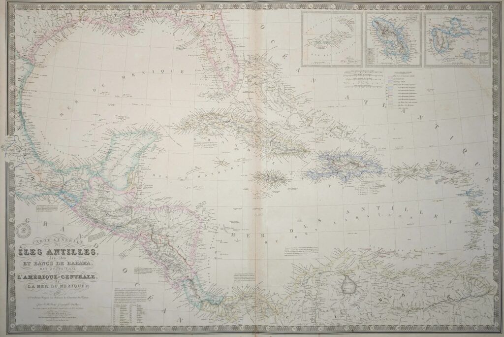 Carte Générale des Îles Antilles, des îles et bancs de Bahama, des États-Unis de l&rsquo;Amérique-Centrale, de la Mer du mexique &a.