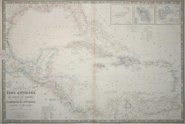 Carte Générale des Îles Antilles, des îles et bancs de Bahama, des États-Unis de l&rsquo;Amérique-Centrale, de la Mer du mexique &a.