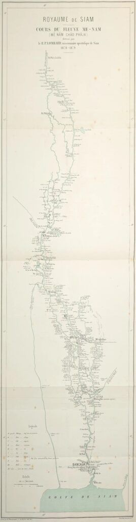 Royaume de Siam / Cours du Fleuve Me-Nam (Më Nam Chào Phaja) dressé par le R. P. Lombard, missionnaire apostolique de Siam 1878-1879
