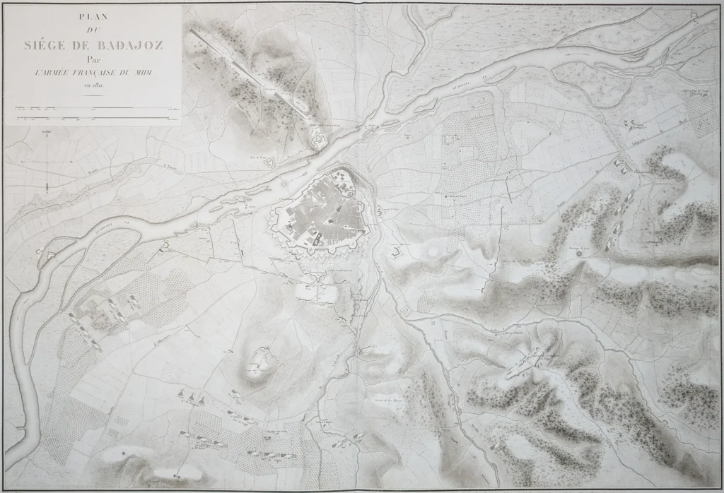 Plan du siége de Badajoz Par l’Armée Française du Midi en 1811.
