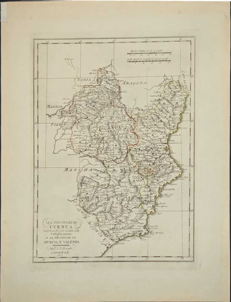 La provincia di Cuenca compresa nella parte orientale della Castiglia nuova e la Provincie di Murcia, e Valenza