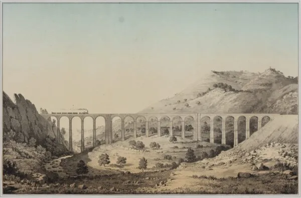 Ferro Carril de Barcelona á Zaragoza – Gran Viaducto del Buxadell