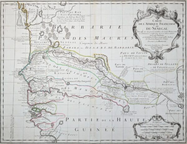 Carte de l'Afrique Françoise ou du Senegal