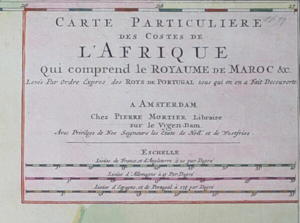Carte particuliere des costes de l'Afrique qui comprend le Royaume de Maroc &c.