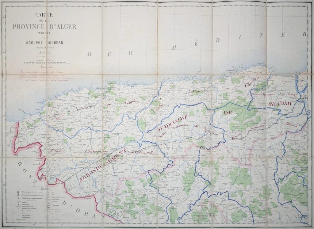 Carte de la Province d’Alger publiée par Adolphe Jourdan