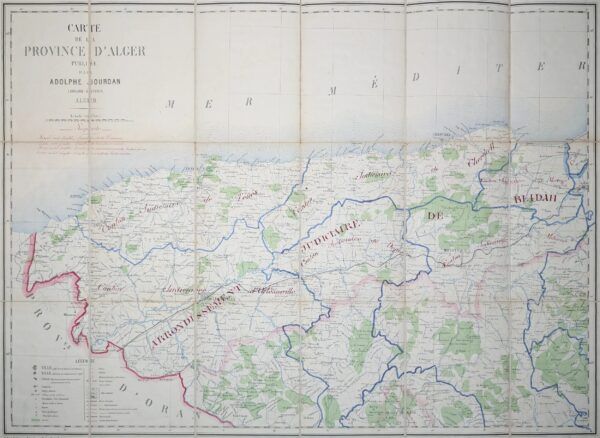 Carte de la Province d'Alger publiée par Adolphe Jourdan
